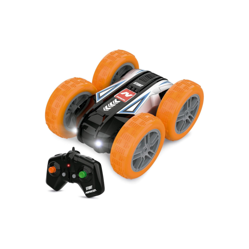Carro-telecomandado-de-acrobacias-reversivel-rodas-laranja-3