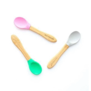 Conjunto de 3 Colheres de Bambu e Silicone