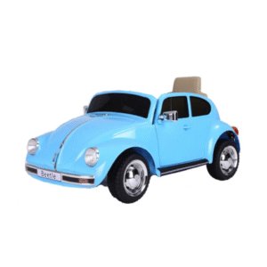 Carro Elétrico Volkswagen Beetle Classico 12V / Rodas de Borracha e Assento em Pele