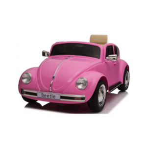 Carro Elétrico Volkswagen Beetle Classico 12V / Rodas de Borracha e Assento em Pele