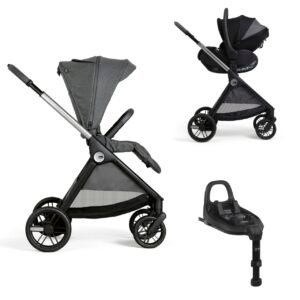 Duo Bellagio Black Satin + G0 First Seat Recline Black C/ Base Isofix Full 360º I-Size - Chicco
