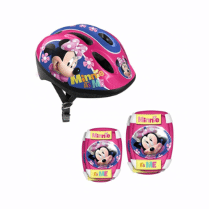 Conjunto de Joelheiras Cotoveleiras e Capacete Regulável - Minnie