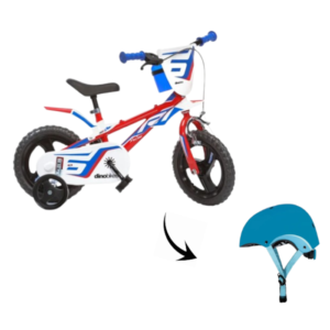 Bicicleta R12 C/ Capacete Regulável Azul