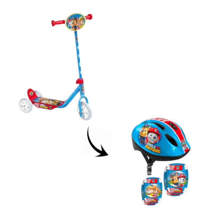 trotinete-3-rodas-patrulha-pata-c-protecoes-e-capacete-regulavel