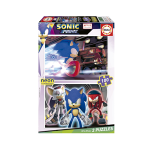 Puzzle Sonic Prime Neon 2x100 peças - Educa
