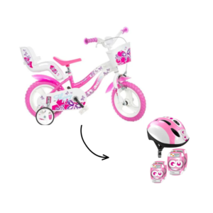Bicicleta Flappy R12 C/ Conjunto de Joelheiras Cotoveleiras e Capacete