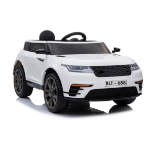 Carro Elétrico Range Rover Drift Branco12V / Rodas de Borracha e Assento em Pele