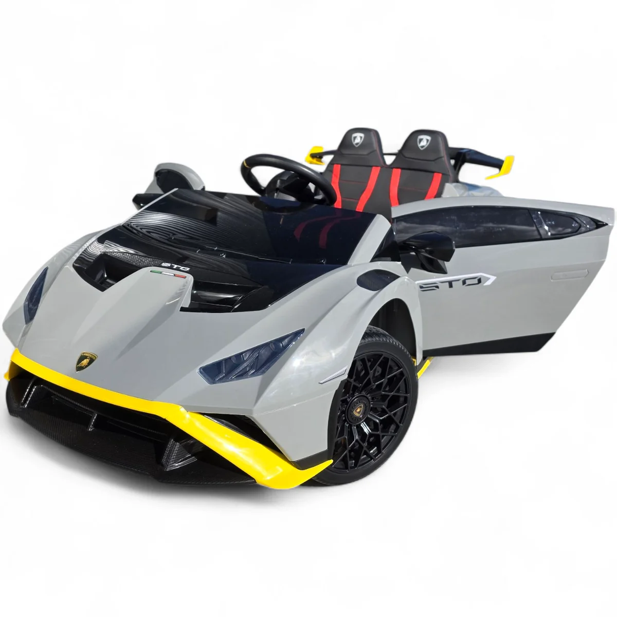 carro-eletrico-lamborghini-sto12v-c-rodas-de-borracha-e-assento-em-pele-CINZA-3