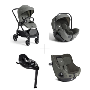 Duo Valora C/ I-Level Pro Evergreen + Cadeira Auto 40-105cm + Base Isofix Giratória Encore – Joie