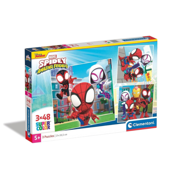 Puzzle Spidey and Amazing Friends 3x48 Peças - Babykids